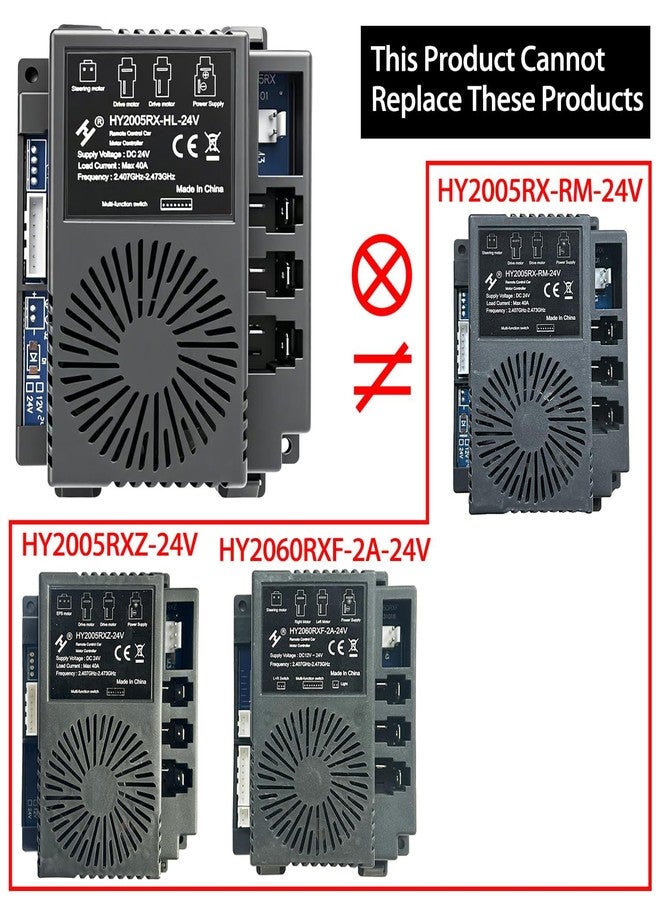 طقم تحويل لوحة تحكم BUMPKAI HY2005RX-HL-24V/HY2005RX-24V/40A بجهد 24 فولت لسيارات الألعاب الكهربائية Power Wheels، ترقية من 12 فولت إلى 24 فولت، قطع غيار بديلة، بلوتوث 2.4 جيجا هرتز، مستقبل، طاقة عالية، 18 فولت - Image 3